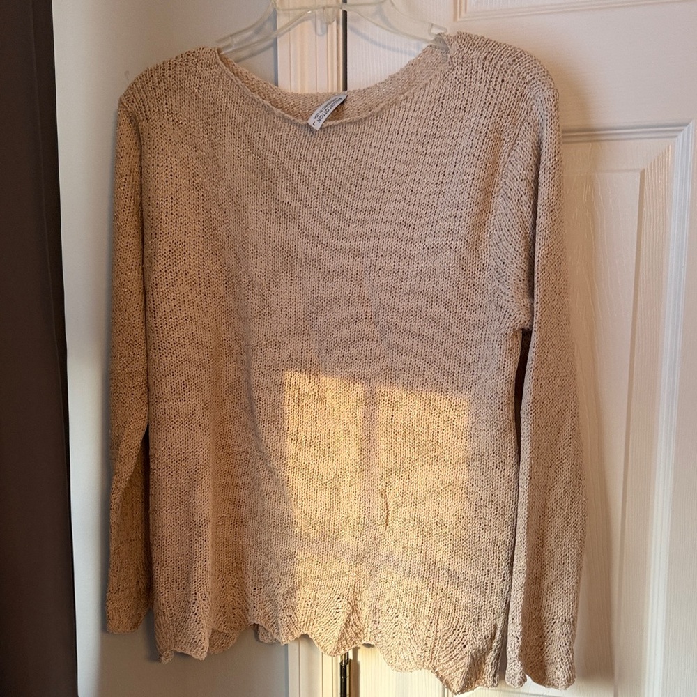 Elegant Tan Crew Neck Sweater